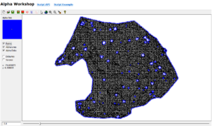 3D individual-tree point cloud showing Voronoi density values